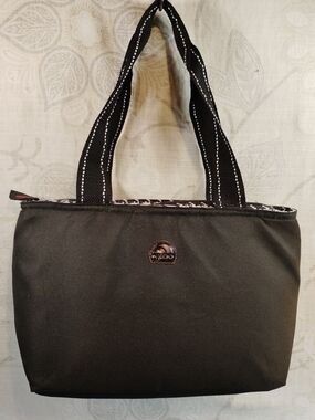Igloo Black Insulated Lunch Tote Bag with Stitched Strap Accents